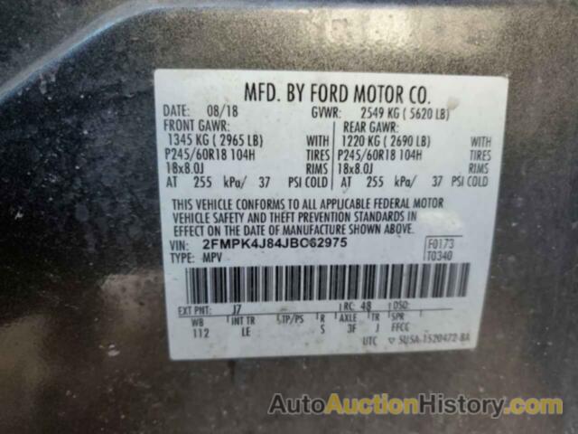 FORD EDGE SEL, 2FMPK4J84JBC62975