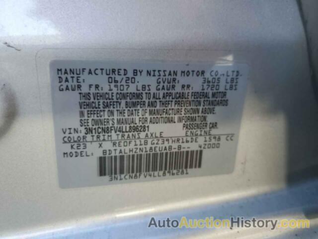 NISSAN VERSA SR, 3N1CN8FV4LL896281