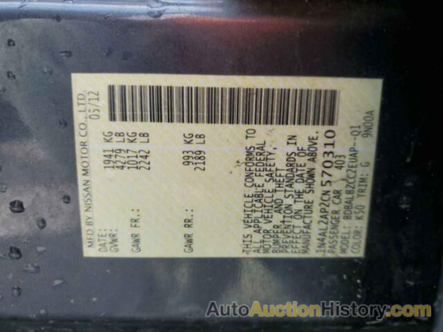 NISSAN ALTIMA BASE, 1N4AL2AP2CN570310