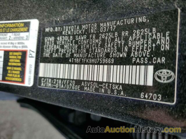 TOYOTA CAMRY LE, 4T1BF1FK9HU759669