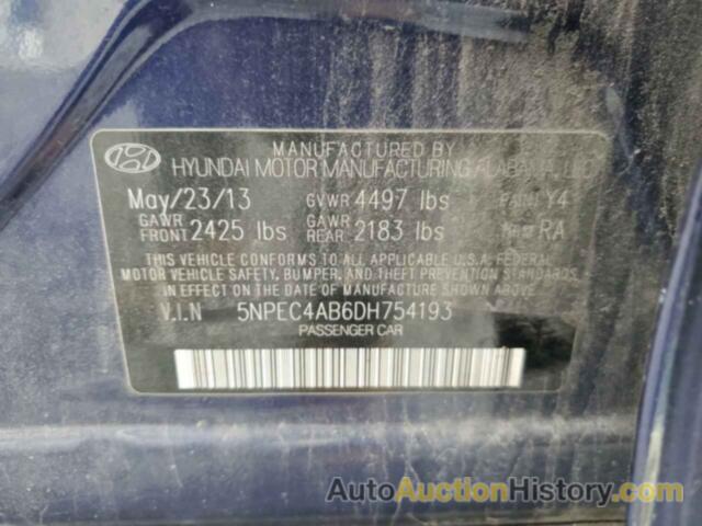 HYUNDAI SONATA SE, 5NPEC4AB6DH754193