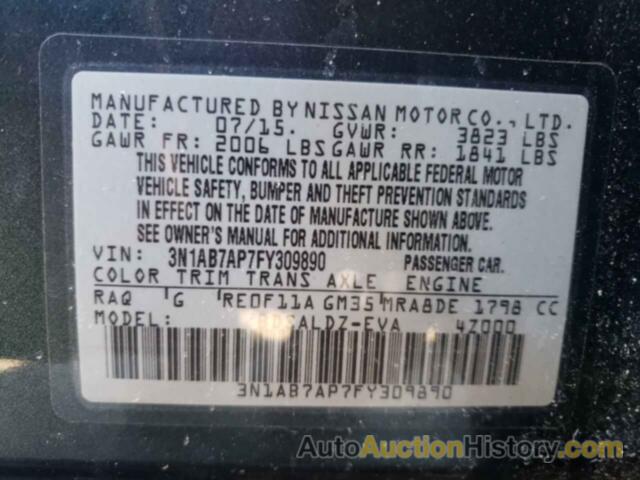 NISSAN SENTRA S, 3N1AB7AP7FY309890