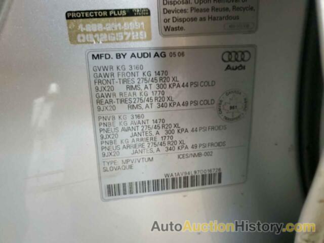 AUDI Q7 4.2 QUATTRO, WA1AV94L97D016726