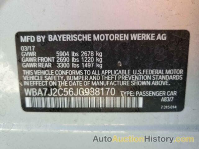 BMW 7 SERIES XE, WBA7J2C56JG938170