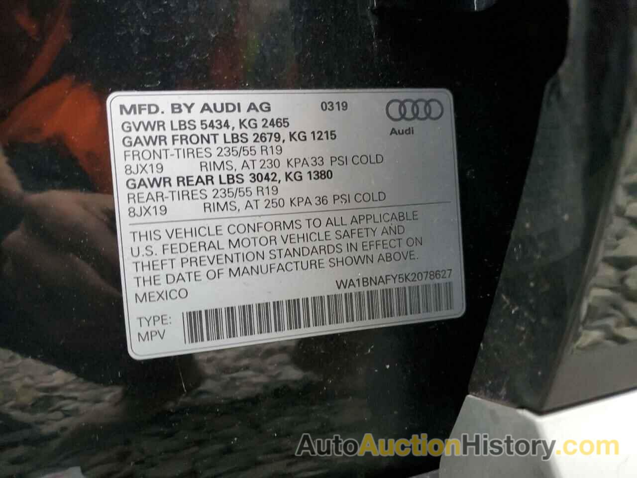 AUDI Q5 PREMIUM PLUS, WA1BNAFY5K2078627