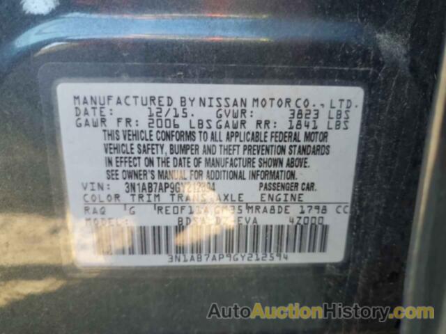 NISSAN SENTRA S, 3N1AB7AP9GY212594