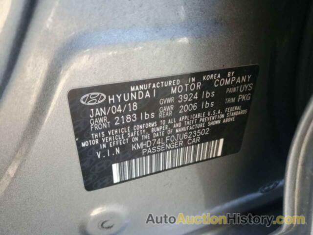 HYUNDAI ELANTRA SE, KMHD74LF0JU623502