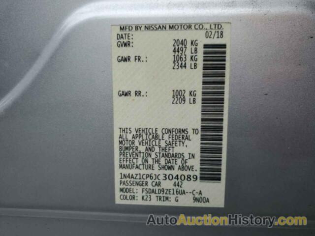 NISSAN LEAF S, 1N4AZ1CP6JC304089