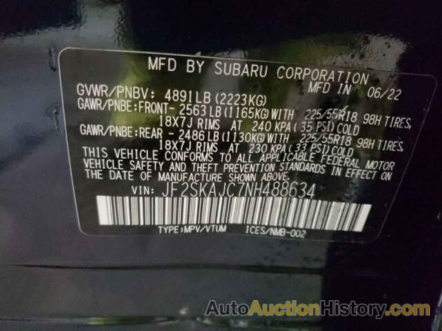 SUBARU FORESTER SPORT, JF2SKAJC7NH488634