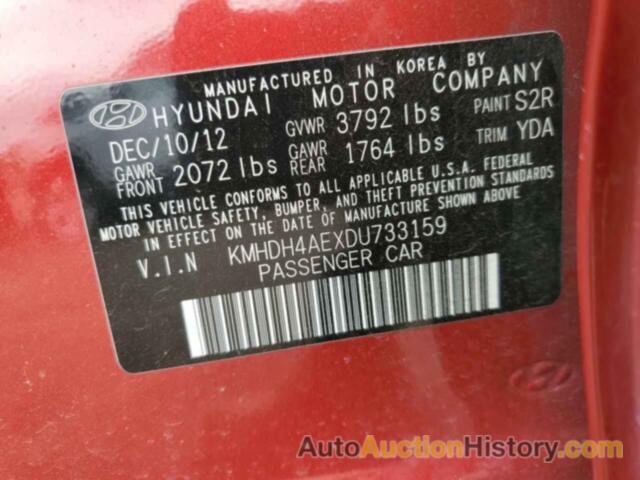 HYUNDAI ELANTRA GLS, KMHDH4AEXDU733159