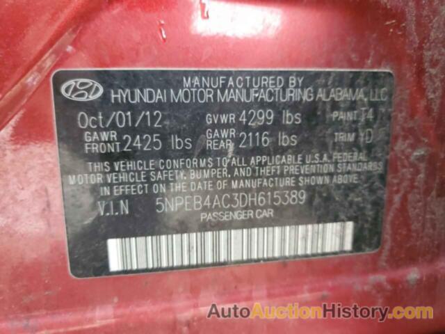 HYUNDAI SONATA GLS, 5NPEB4AC3DH615389