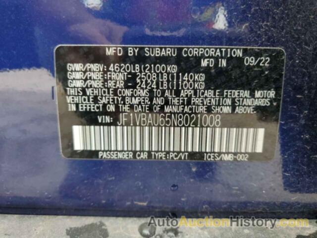 SUBARU WRX GT GT, JF1VBAU65N8021008