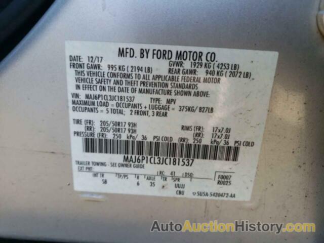 FORD ECOSPORT SES, MAJ6P1CL3JC181537