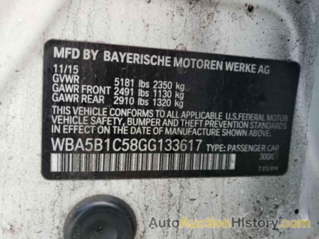 BMW 5 SERIES I, WBA5B1C58GG133617