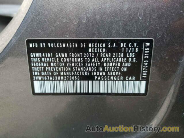 VOLKSWAGEN JETTA S, 3VW167AJ3HM279050