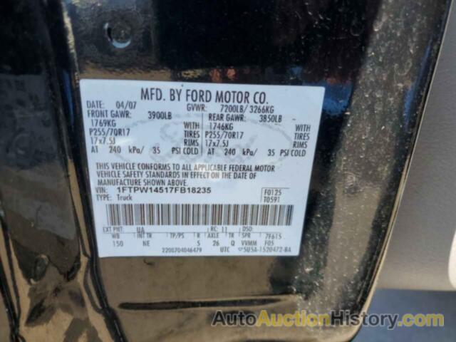 FORD F-150 SUPERCREW, 1FTPW14517FB18235