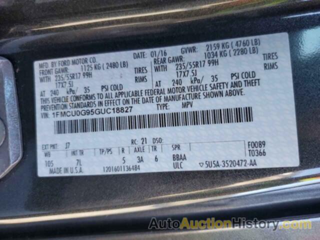 FORD ESCAPE SE, 1FMCU0G95GUC18827