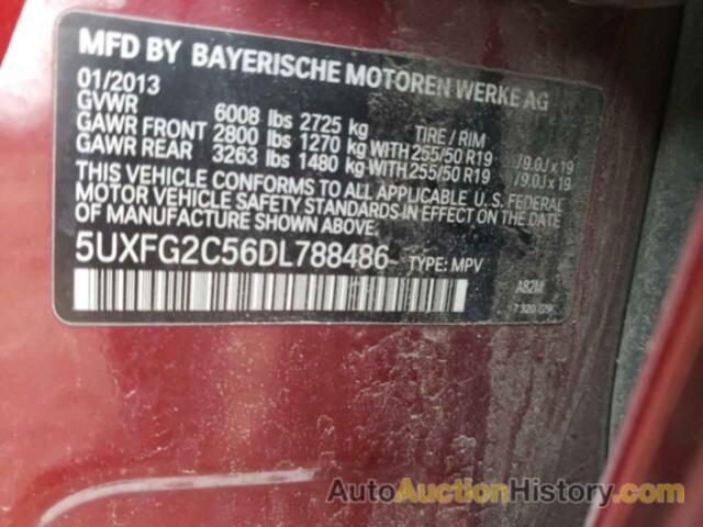 BMW X6 XDRIVE35I, 5UXFG2C56DL788486