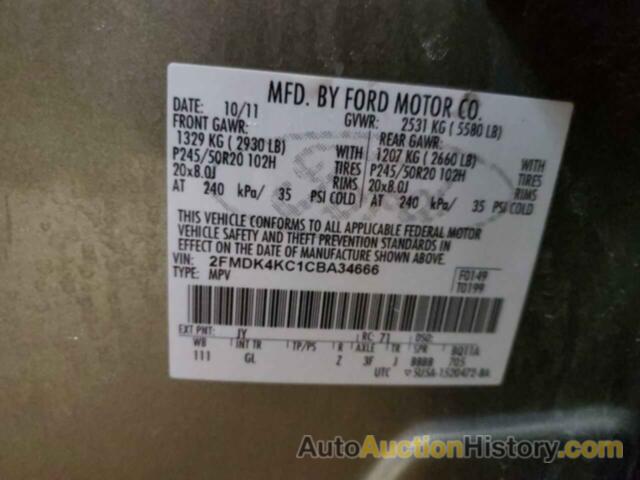 FORD EDGE LIMITED, 2FMDK4KC1CBA34666