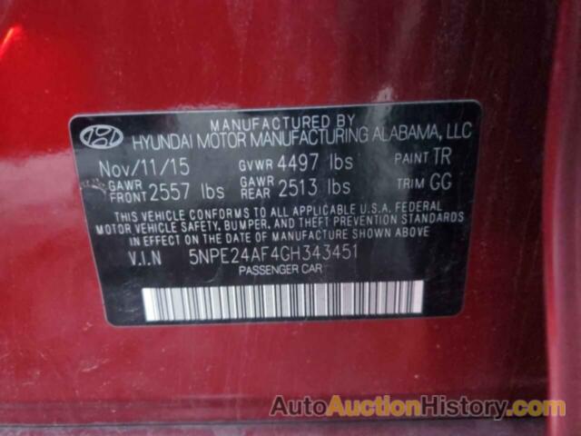 HYUNDAI SONATA SE, 5NPE24AF4GH343451