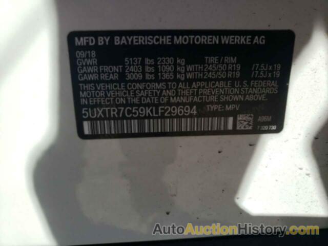 BMW X3 SDRIVE30I, 5UXTR7C59KLF29694