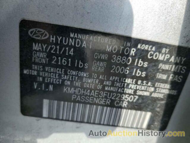 HYUNDAI ELANTRA SE, KMHDH4AE3FU229507