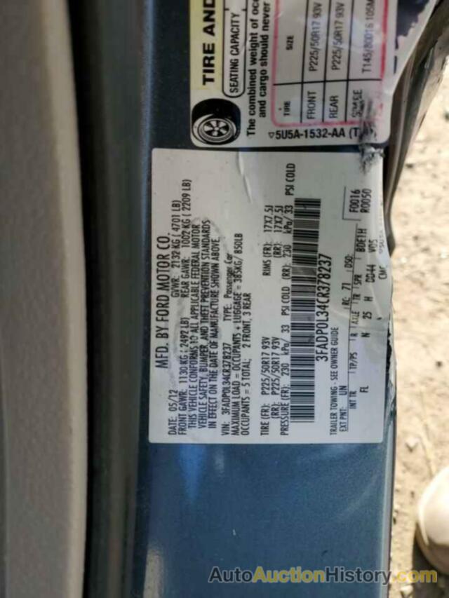 FORD FUSION HYBRID, 3FADP0L34CR378237