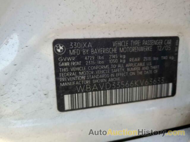 BMW 3 SERIES XI, WBAVD33566KV63633