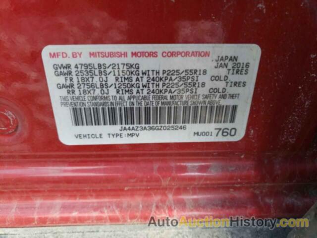 MITSUBISHI OUTLANDER SE, JA4AZ3A36GZ025246