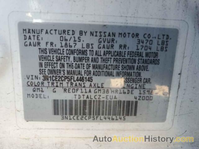 NISSAN VERSA S, 3N1CE2CP5FL446145