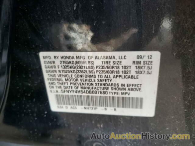 HONDA PILOT EXL, 5FNYF4H54DB007680