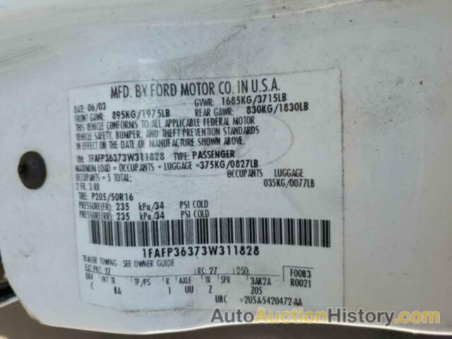 FORD FOCUS SE, 1FAFP36373W311828