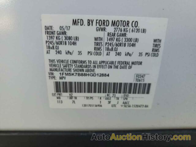 FORD EXPLORER, 1FM5K7B88HGD12884