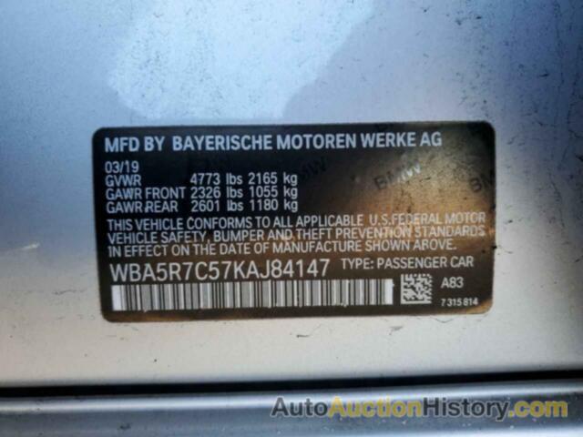 BMW 3 SERIES, WBA5R7C57KAJ84147