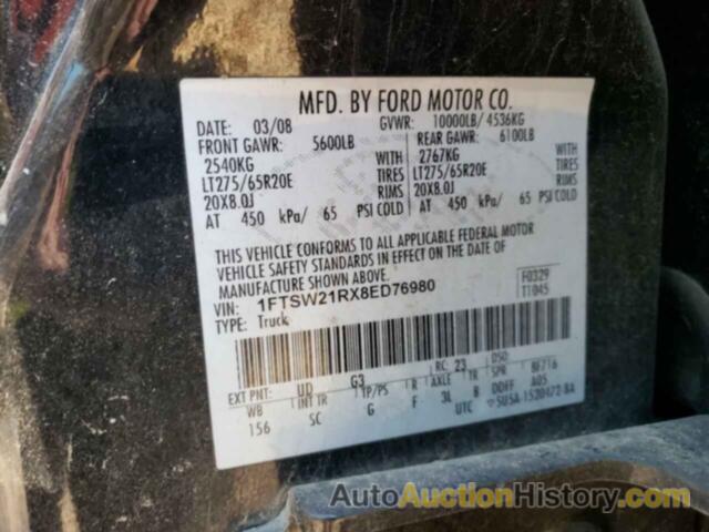 FORD F250 SUPER DUTY, 1FTSW21RX8ED76980