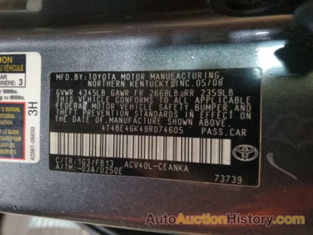 TOYOTA CAMRY BASE, 4T4BE46K49R074605