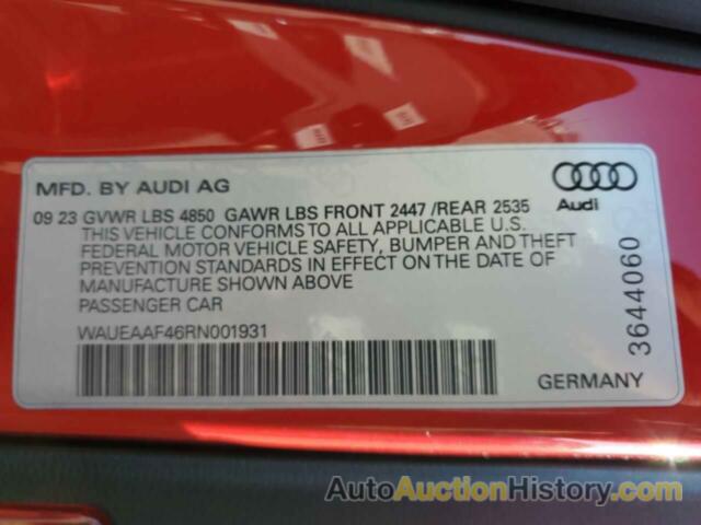 AUDI A4 PREMIUM PLUS 45, WAUEAAF46RN001931