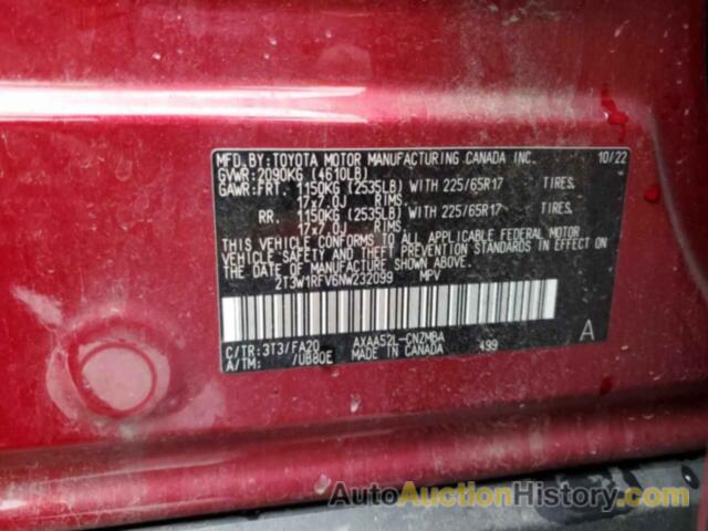 TOYOTA ALL OTHER XLE, 2T3W1RFV6NW232099