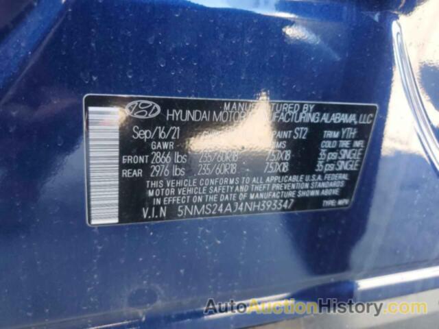 HYUNDAI SANTA FE SEL, 5NMS24AJ4NH393347