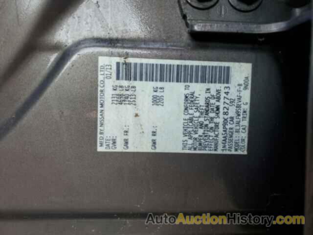 NISSAN MAXIMA S, 1N4AA5AP9DC827743