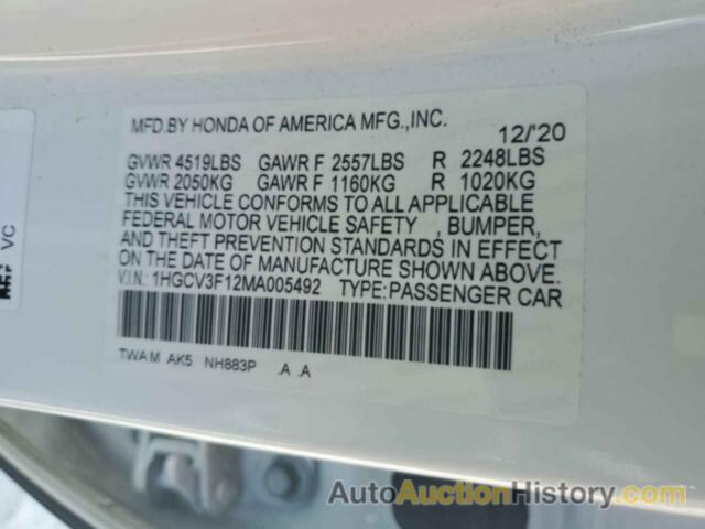 HONDA ACCORD HYBRID, 1HGCV3F12MA005492