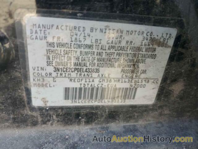 NISSAN VERSA S, 3N1CE2CP0EL433835