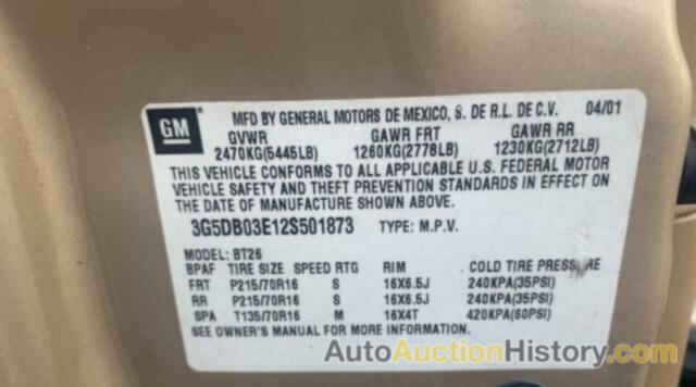 BUICK RENDEZVOUS CX, 3G5DB03E12S501873