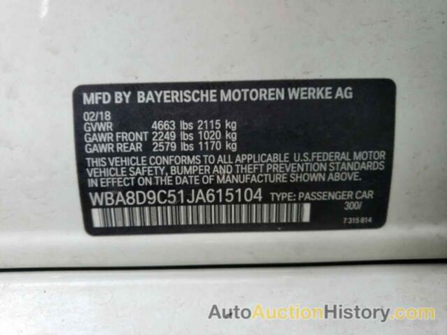 BMW 3 SERIES XI, WBA8D9C51JA615104