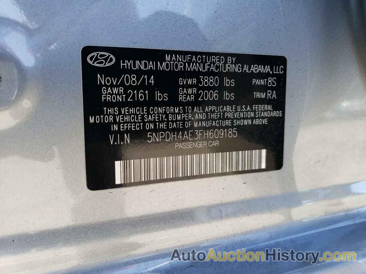 HYUNDAI ELANTRA SE, 5NPDH4AE3FH609185