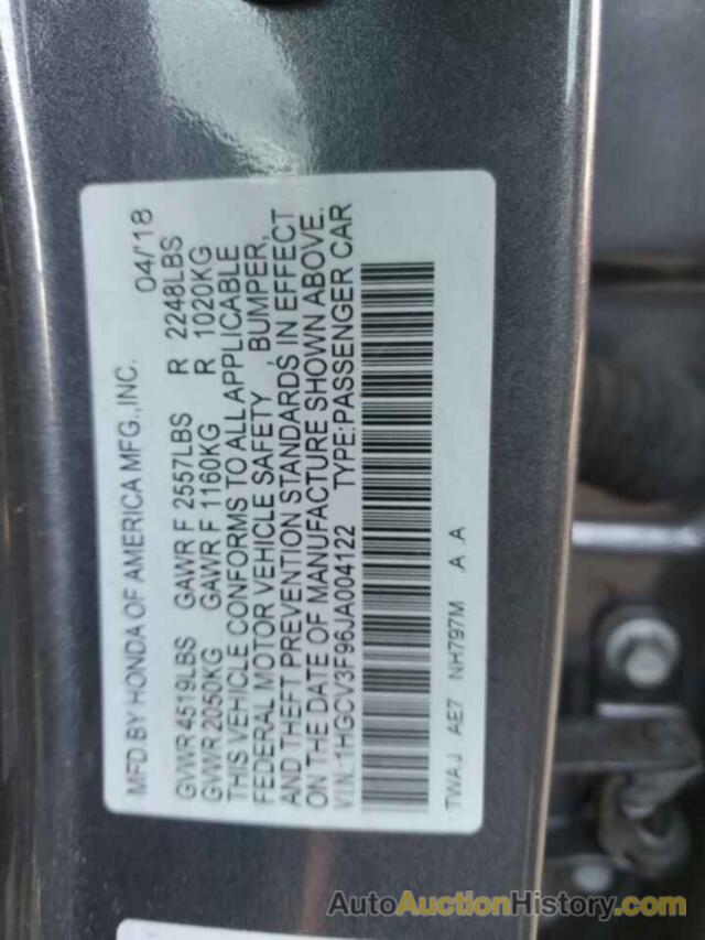 HONDA ACCORD TOURING HYBRID, 1HGCV3F96JA004122