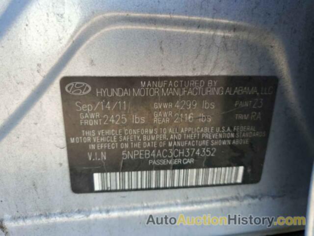 HYUNDAI SONATA GLS, 5NPEB4AC3CH374352