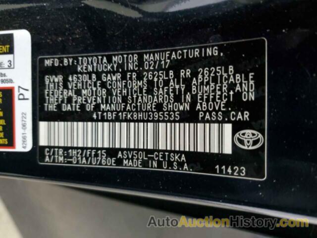 TOYOTA CAMRY LE, 4T1BF1FK8HU395535