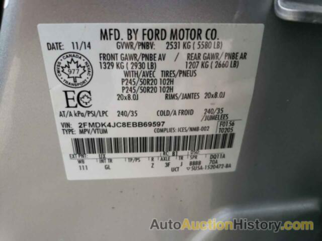 FORD EDGE SEL, 2FMDK4JC8EBB69597