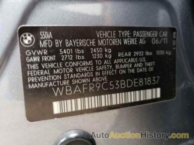 BMW 5 SERIES I, WBAFR9C53BDE81837